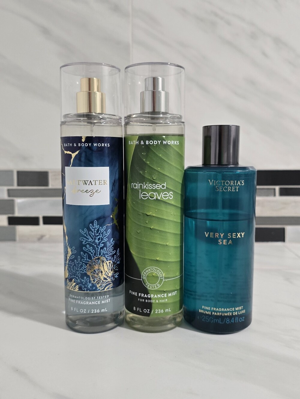 BBW Saltwater Breeze, Rainkissed leaves & VS Very Sexy Sea